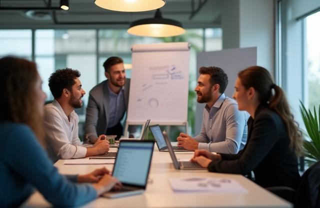 Campus Innova team collaborating in a modern office