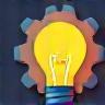 Tailored recommendation icon - lightbulb with gear