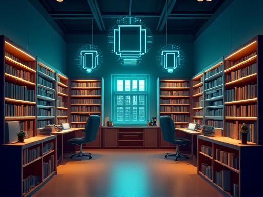 Library system modernization illustration - digital library interface