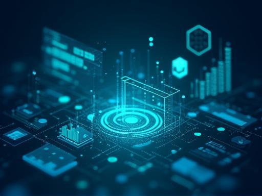 Research data management illustration - data points and analysis tools